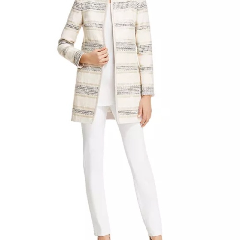 Lafayette 148 New York Pria Striped Jacquard Jacket size 8 Multi New With Tags - Picture 2 of 6